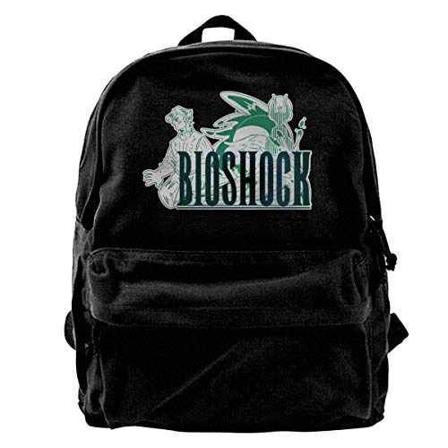 Fashion Casual Canvas BookbagBioshock School Bacpack Lightweight Black Backpack Girls