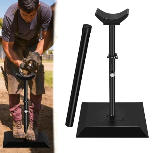CAROD Professional Farrier Tool-Height Adjustable Metal Hoof Stand Horse Hoof Trimming Tools Extra-Large Base Enhances Stability Two Types Of Support Rods Are Available