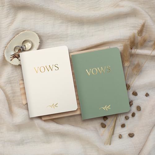 Image of ZICOTO Elegant Vow Books with Gold Foil Lettering for Your Wedding - Perfectly Sized Vow Books with Plenty of Pages to Write Whatever is on Your Heart - A Beautiful Addition for The Wedding Day