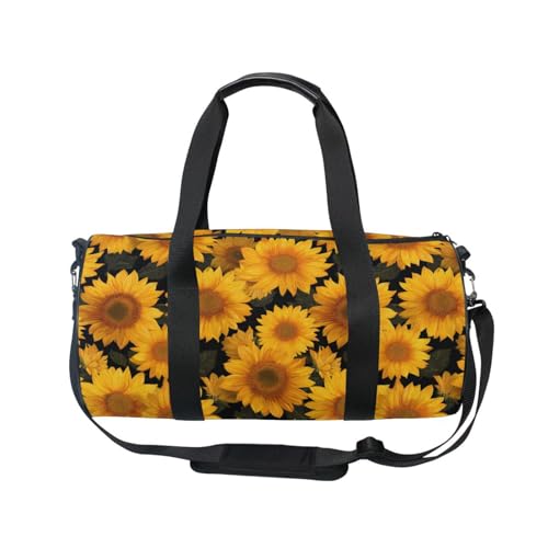 Sunflower Sports Duffel Bag Barrel Gym Bag with Large Main Compartment, Side Pocket and Zippered Pouch Full Print Design for Fitness Short Trips and Outdoor Sports2
