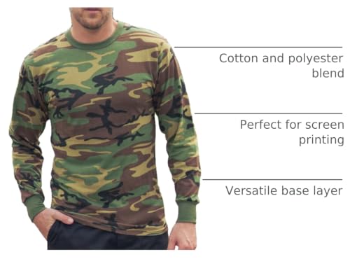 Image of Rothco Long Sleeve Camo T-Shirt | Rugged Camouflage Crew Neck T Shirt, Comfortable Casual Tee for Men & Women