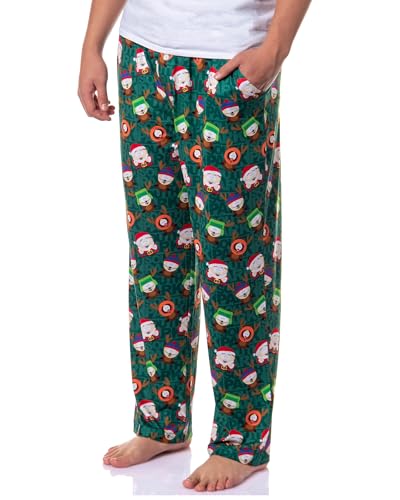 INTIMO South Park Pajama Pants Men's Santa Cartman and Reindeer Kyle Kenny Stan Christmas Sleep Lounge Bottoms for Adults