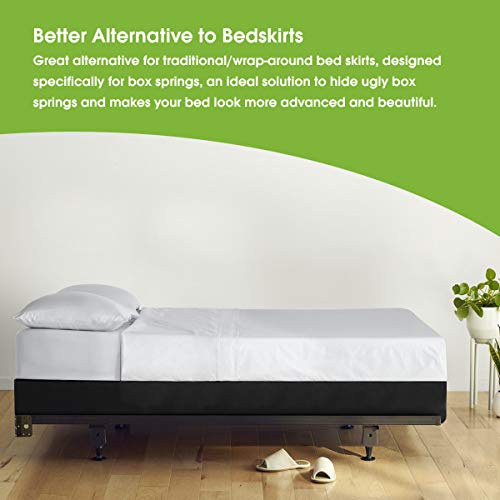 cosmoplus Box-Spring-Cover-Queen Size,Premium Elastic Wrap Around,Alternative for Bed Skirt,Extremely Stretchy,Wrinke Resistant,Fits Box Springs up to 12”,Black - Thumbnail 3