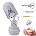 Bébé Soins des Ongles Set,Manucure Bébé Kit 4-en-1 avec Étui Rose Coupe-Ongles,Ciseaux,Lime et Pince à Épiler,Portable Safety Kit Soins (gris)