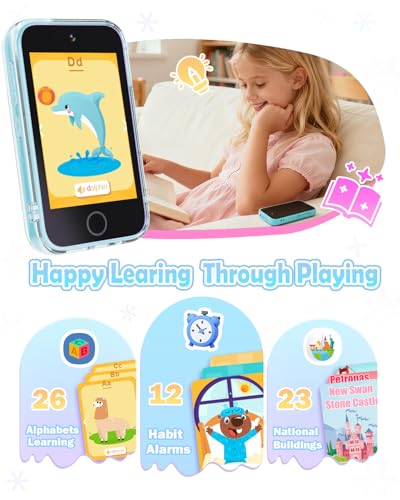 Kids Smart Phone, 3.5'' Touchscreen Toddler Phone Toys for 3 4 5 6 7 8 Years Old Girls, Educational Phone for Kids Christmas Birthday Gifts for Girls Age 3-8, Dual Camera, Habit Tracker, Video Player - Image 3