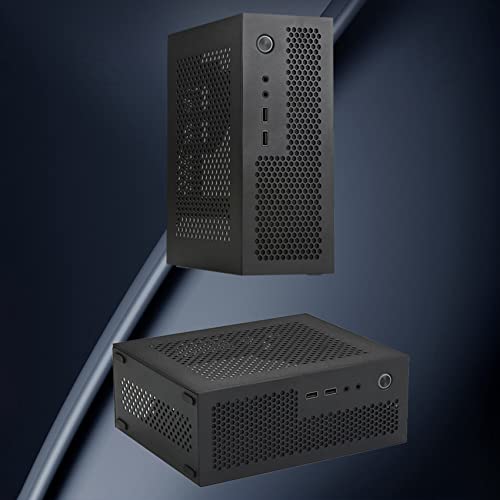 Gabinete para PC Viupolsor A09 Mini ITX Gaming - Chasis HTPC plateado para escritorio con USB 2.0 miniatura 6