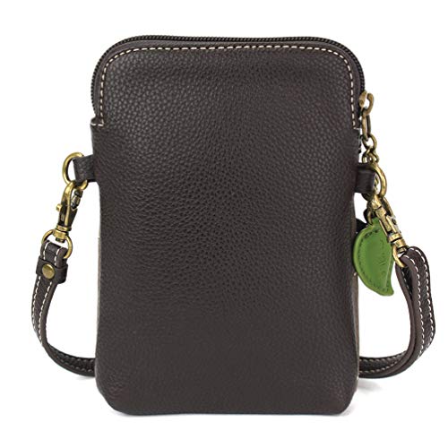 Image of CHALA Woodland Animal Collection Cell Phone Crossbody Purse-Women PU Leather /Canvas Multicolor Handbag with Adjustable Strap