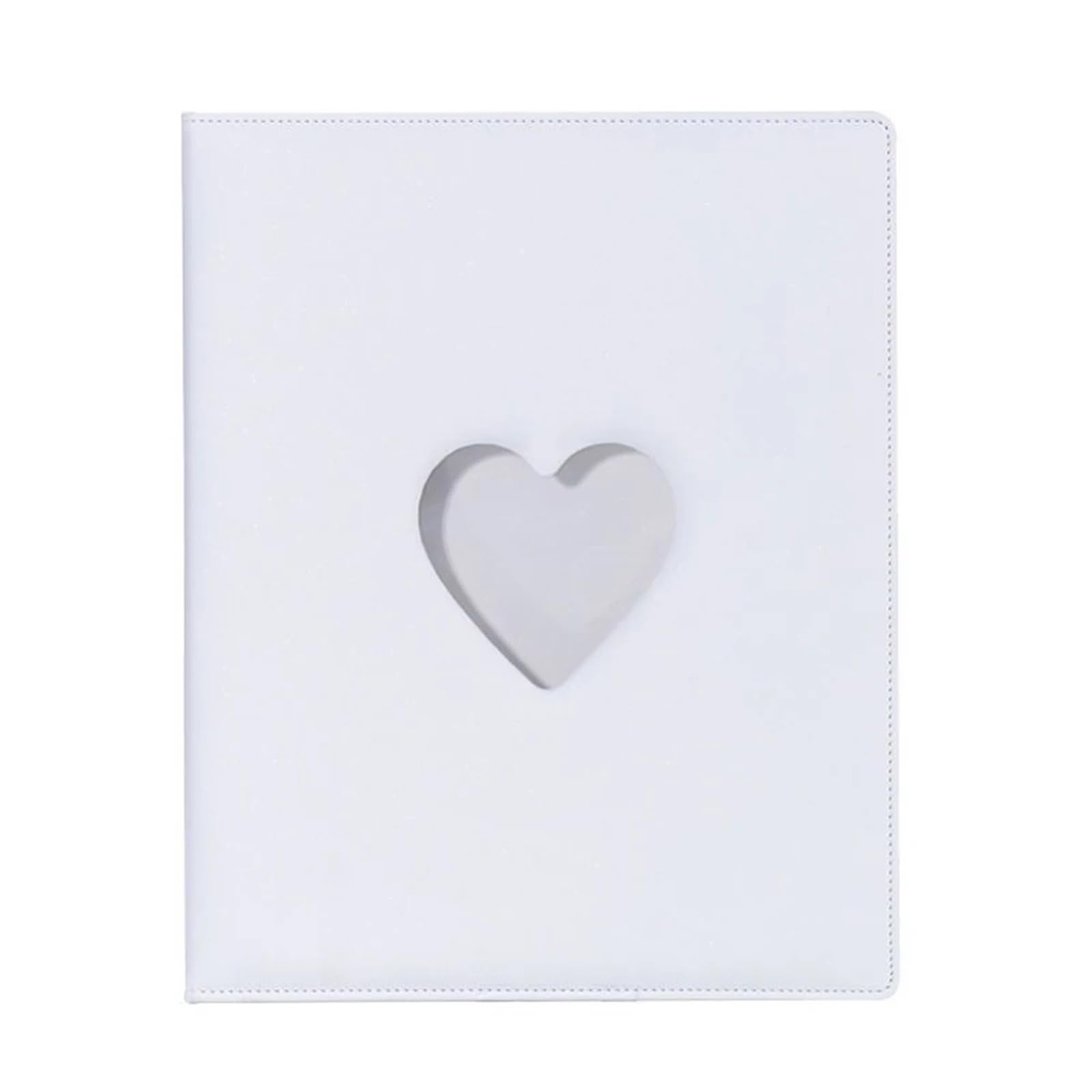 Kpop - Carpeta para tarjetas fotográficas A4, piel sintética, en forma de corazón, con cubierta de estrella brillante, álbum de fotos grande, 10 fundas, 4 índices, 2 particiones, soporte para tarjetas