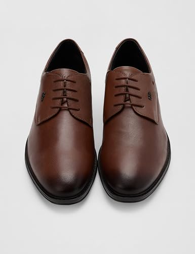 Image of Lee Cooper LC9252E Men's Leather Derby Formal Shoes | Lightweight, Comfortable & Stylish Lace-Ups for Office, Business