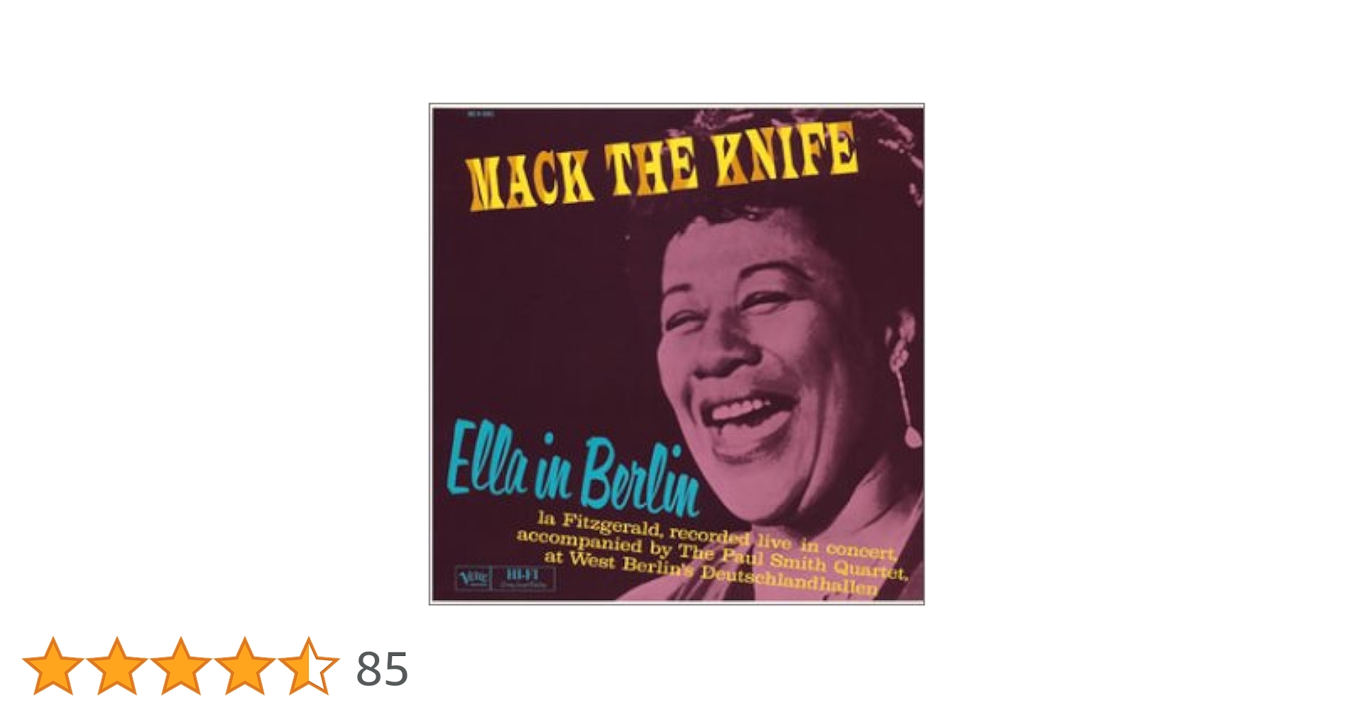 Mack the Knife &amp; Other Hits［カセット］ Amazon.co.jp: マック・ザ・ナイフ~エラ・イン・ベルリン(紙