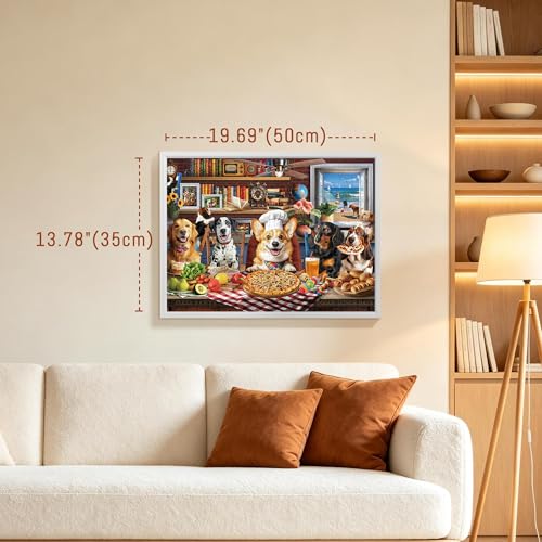 BenBen Rompecabezas de 300 Piezas para Adultos, Fiesta de Cena de Perros, Piezas de Cartón Grueso con Ajuste Perfecto, Ideal para Noches de Juegos Familiares miniatura 7