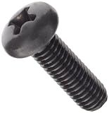 18-8 Stainless Steel Machine Screw, Black Oxide Finish, Pan Head, Phillips Drive, 3/16