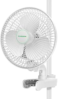 VIVOSUN AeroWave A6 Grow Tent Clip Fan, Patented Portable Auto Oscillating Fan 6” with 2-Speed, Strong Airflow but Low Noise, and Fully-Adjustable Tilt for Hydroponic Ventilation, White