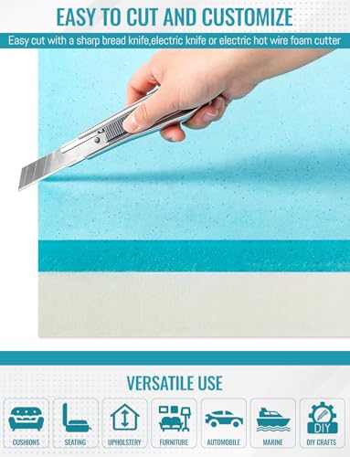 POYNUC Memory Foam Pad - 1-Inch Thick Gel-Infused Cushion for Mattress Topper, Pet Bed, Gaming Chair, RV, Outdoor Sofa - Breathable Low VOCs, Customizable Size (24 * 72 * 1 in) - Image 6