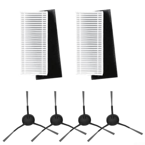 Bulevisiter Kit de filtro de repuesto y cepillo lateral para aspiradoras Nova S1 Pro, AutoVac, Orbita Pro, Eclipse Pro, Luna Pro Robot Aspiradoras - 2 filtros + 4 lados