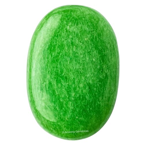Image of Amazing Gemstone Green Strawberry Quartz Crystals and Healing Stones - Large Palm Stone Crystals Piedra - Crystal for Good Luck, Positive Energy, Meditation - Unique Stocking Stuffers Gifts for Women