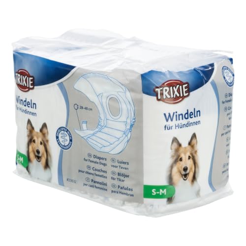 TRIXIE Hundewindeln für Hündinnen Gr. S–M, 12 St., 28–40 cm Taillenumfang