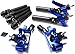 Slash 4x4 Platinum Ultimate Blue Aluminum C-HUBS Axles Front & Rear Shafts