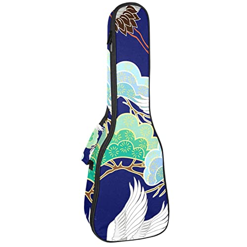 Sac à dos ukulélé concert et soprano bleu marine avec rembourrage 10 mm motif grue