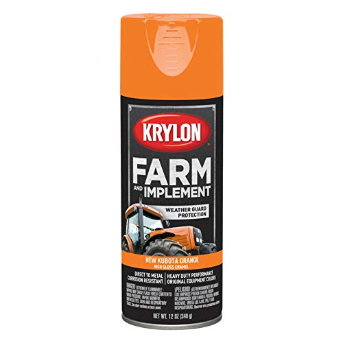 Krylon K01954008 Farm & Implement Spray Paint High Gloss New Kubota Orange 12 oz(340 grams)