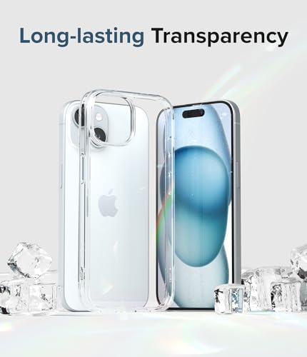 Image of Ringke Fusion Compatible with iPhone 15 Plus Case Cover Transparent Hard Back Soft Flexible TPU Bumper Scratch Resistant Natural Form iPhone 15 Plus Back Cover - Clear