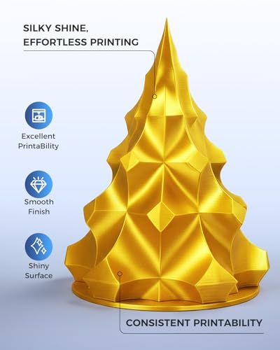 Image of JAYO Silk PLA Filament 1.75mm Gold 1.1kg, Metal-Like Shiny PLA, Smooth Silky Finish, Easy to Print, Accuracy + /- 0.02mm, Fits for Most FDM 3D Printers