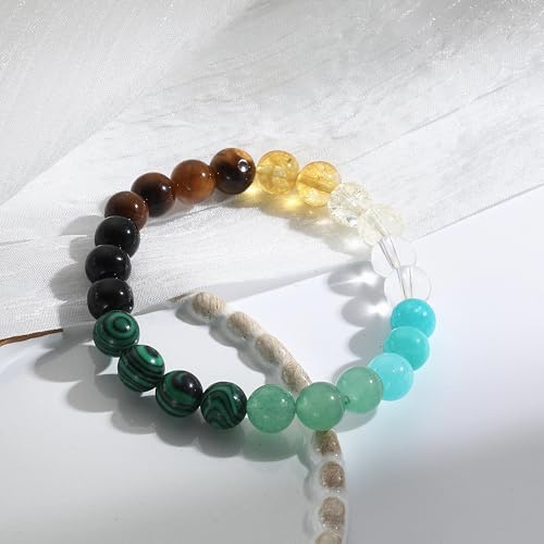 3PCS Natural Stone Bracelet Stretch Beaded Bracelet Healing Crystal Stones Bring Good Luck Success Blessings3