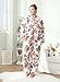 Focupaja Women's Fuzzy Pajamas Hooded Adult Onesie Zipper Warm Fleece Printed One Piece Winter Sleepwear Christmas Loungewear XL