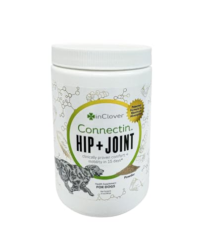 InClover Connectin Natural Hip & Joint Supplement for Dogs with Glucosamine, Chondroitin & Hyaluronic Acid - Powder for Dog Mobility, Comfort & Active Lifestyle Support, 12oz