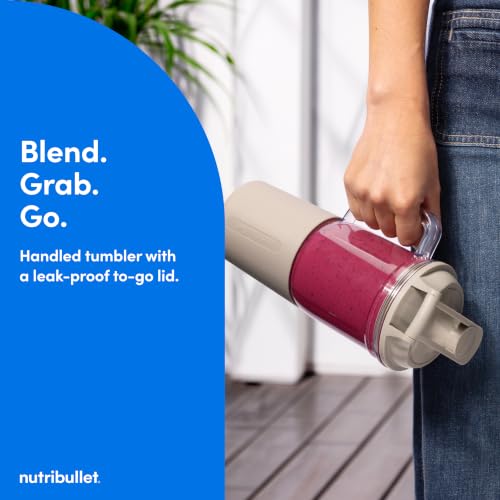 nutribullet Turbo Tumbler Edition, Personal Blender For Smoothies & Frozen Drinks, 24 Ounce Tumbler with boot, 32 Ounce Cup, Travel & To-Go Lids, 1000 Watt, Dune Beige, NB30400DB - image 7