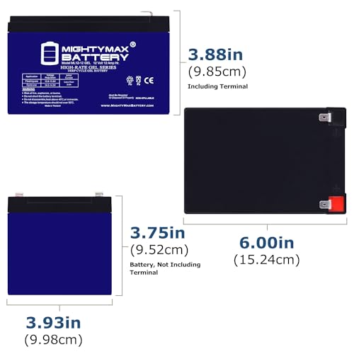 12V 12AH Gel F2 Replacement Battery Compatible with Mobility XRT Transporter, TE 450 Wheelchair - 2 Pack