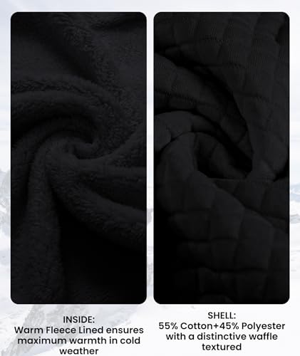 GEEK LIGHTING Mens Fleece Lined Hoodies Zip Up Waffle Knit Thicken Hooded Sweatshirts Winter Jackets4