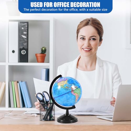 image for KISEER Rotating World Globe 6 Inch Spinning Earth Globe with Stand for