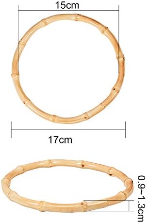PandaHall Elite 4 pcs Round Bamboo Purse Handbag Purse Handles Replacement for Handcrafted Handbag DIY Bags Accessories(Inner Diameter: 15cm)
