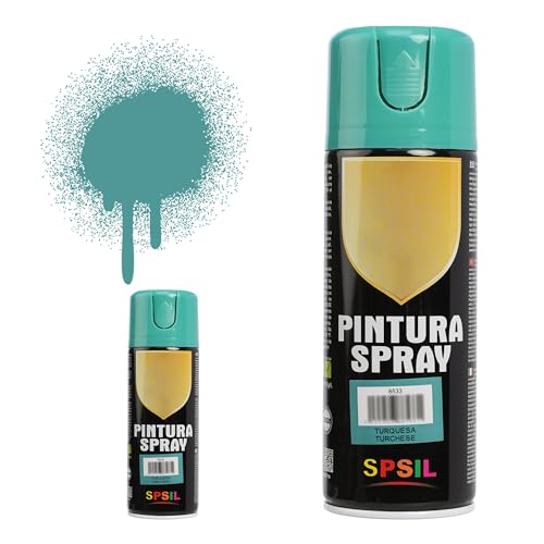 H HANSEL HOME Pintura Spray Turquesa 400 Ml Pack de 2 Unidades
