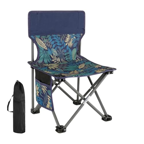 Silla de camping plegable - Sillas de camping plegables, portátiles | Silla de playa compacta plegable para adultos - Silla de mochila con soporte de bolsillo lateral de 286 libras para aventuras al