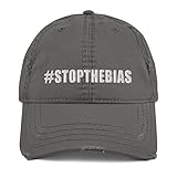 Hogue WS LLC Stop The Bias Hat (Embroidered Distressed Dad Cap) Laura Loomer Charcoal Grey