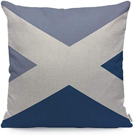 WONDERTIFY Throw Pillow Case Cover The Saltire St Andrew Scottish Flag - Soft Linen Pillow Case for Decorative Bedroom/Livingroom/Sofa/Farm House - Couch Pillow Cushion Covers 18x18 Inch 45x45 cm
