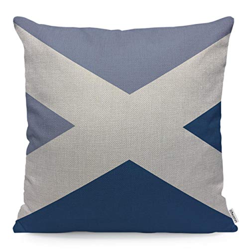 Wondertify Throw Pillow Case Cover The Saltire St Andrew Scottish Flag - Soft Linen Pillow Case For Decorative Bedroom/Livingroom/Sofa/Farm House - Couch Pillow Cushion Covers 18X18 Inch 45X45 Cm #TOP2