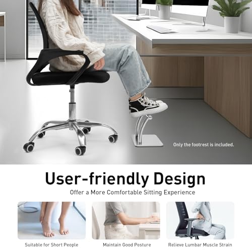 ALFORZAN Repose-pieds en acier inoxydable avec support antidérapant - Repose-pieds professionnel - Pédale mobile - Pour salons de coiffure, salons de beauté, salons de manucure – vue 7