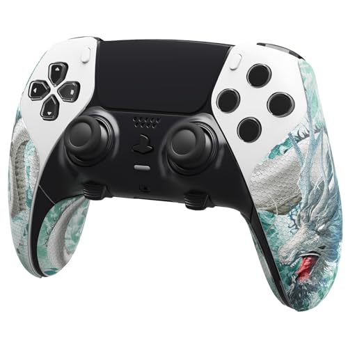 playvital Anti-Skid Absorbente del sudor Mando Grip para ps5 Edge Controller, Professional Textured Soft PU Mango Grips Protector Anti Sudor para ps5 Edge Control(Dragón de Jade-Dominador de la Nube)