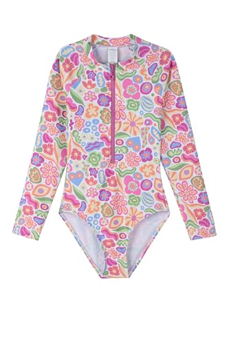Gottex Kids Under The Sea Long Sleeve Zip Front One Piece Swimsuit Chlorine Fade Resistant and Built-in UPF UV Protection