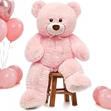MorisMos Giant Teddy Bear Stuffed Animal 3ft-36 inch Big Pink Teddy Bear for Girlfriend Boyfriend Wife Mom Fiancée Valentine's Gift,Large Stuffed Bear for Baby Shower Birthday Christmas Decor,Pink