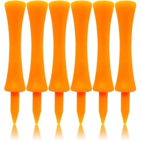 Golf Tees Plastic Castle Unbreakable Same Heights or Mixed Sizes 120 Pcs, Golf Practice Tee for Mats Size 1 1/4 ,1 1/2, 1 3/4, 2, 2 1/4, 2 3/4 Color Blue Yellow Pink Orange White (All 2 3/4'' Orange) Cover