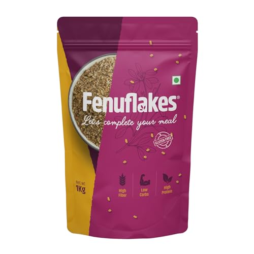 Image of Fenuflakes 1kg Fiber supplement | Bloating,acidity, & constipation relief |High Protein|Prebiotic fiber| low carbs |Aids in managing blood sugar levels |Neutral in taste |Add to any food| 100 servings