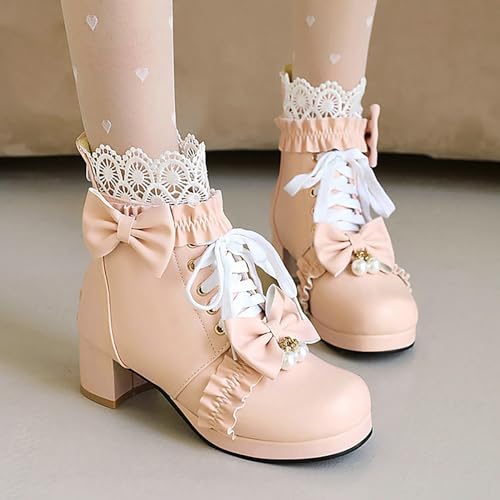 Ankle Boots for Women Gothic Platform Boots Black Steampunk Booties Lace up Chunky Booties Punk Shoes with Zipper3