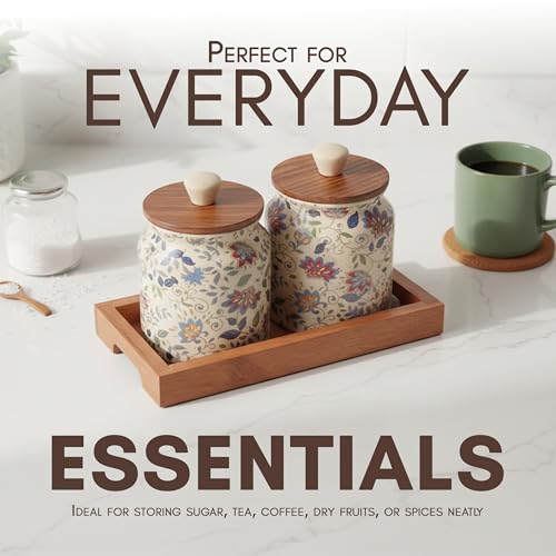 Image of Ceramic Storage Jar with Lid | Multipurpose Kitchen Storage Container for Pickle, Spices, Sugar, Tea & Snacks | Durable Airtight Canister for Home & Office (2, Off White2, Pack Of 2)