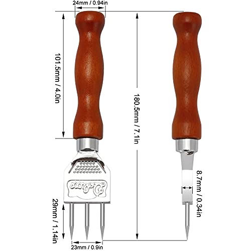 Ice Pick Stainless Steel Wooden Handle