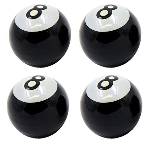 ARH Auto Accessories Magic  Lucky 8 Ball/Bolas de Billar Polvo Tapas, Set de 4 Encaja en Coche, Bicicleta o Moto.