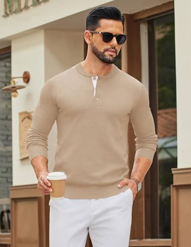 Pull Henley homme COOFANDY pour vos weekends et sorties casual en maille douce